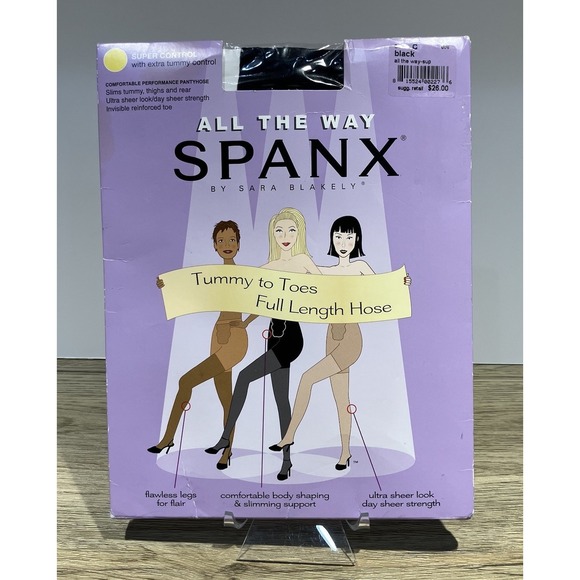 SPANX Accessories - Spanx All The Way Full Length Black Hose Sara Blakely New Size C Super Control
